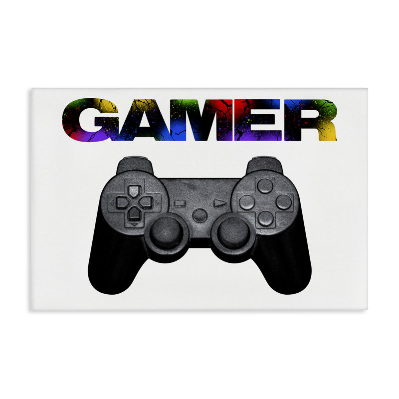 Toile Gamer with Rainbow Splatter, conception de Marcus Prime, H 16 po x l 24 po