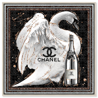 Stardust Fashion Swan Canvas Maximalist Fashion Art by Everly Quinn