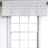 Geometric Sateen Ruffled 54'' W Window Valance in