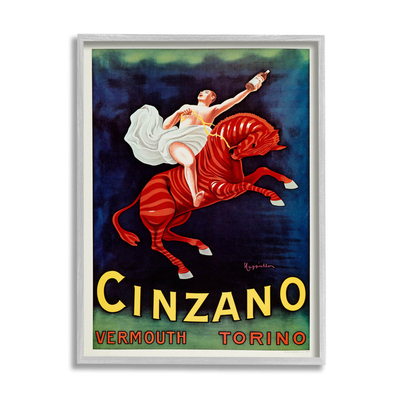 «Cinzano Vermouth», publicité vintage par estampe numérique par Marcus Jules, H 14 po x l 11 po x P 1,5 po