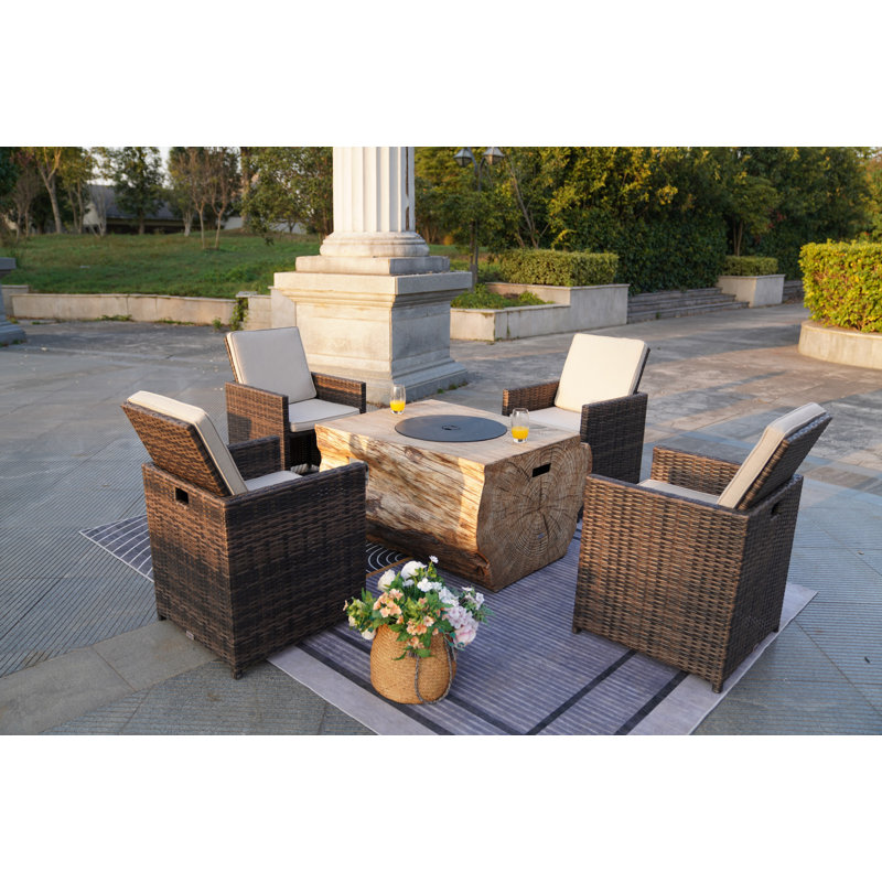 Ensemble de conversation pour 4 personnes avec coussins