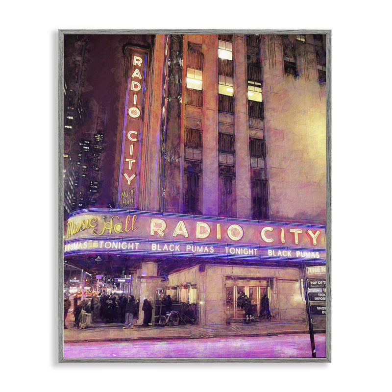 Radio City Music Hall, estampe numérique, design par Grotto Studios, H 14 po x l 11 po, Estampe numérique Farmhouse