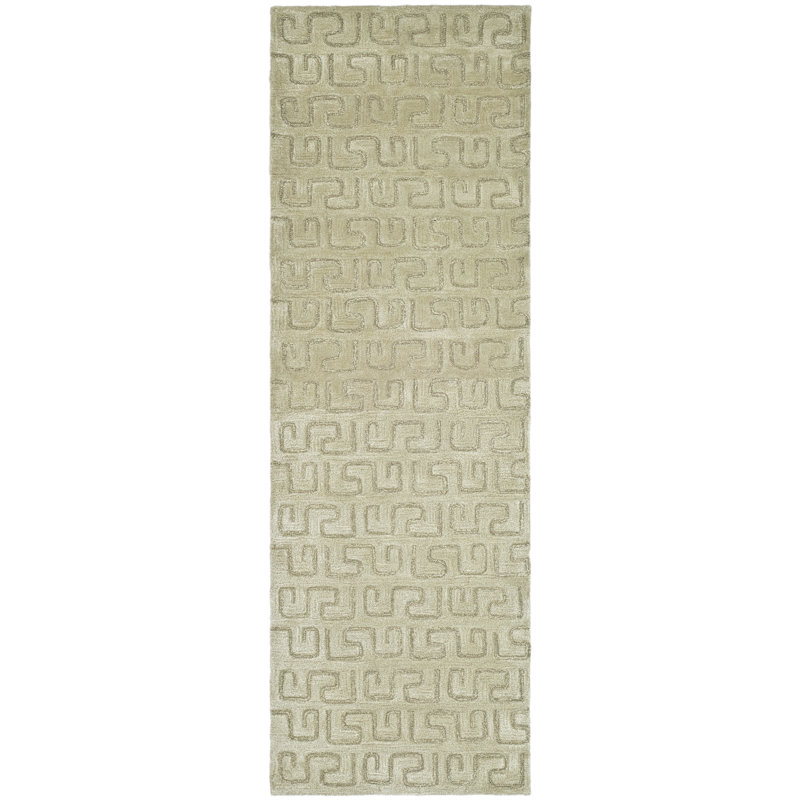 Christoper Hand Tufted Wool Geometric Rug, Runner 2'6" x 8'