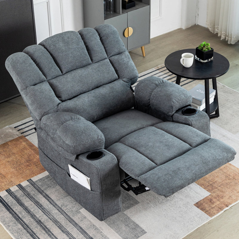 Fauteuil inclinable avec massage et vibration chauffante, Gris