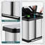 72L Kitchen Waste Separation System, 2 x 36L Pedal Bins with Soft-Close Mechanism, Double Metal Waste Bins without Inner Buckets, Waste Collector Bins with Bag Fixation for Home & Office