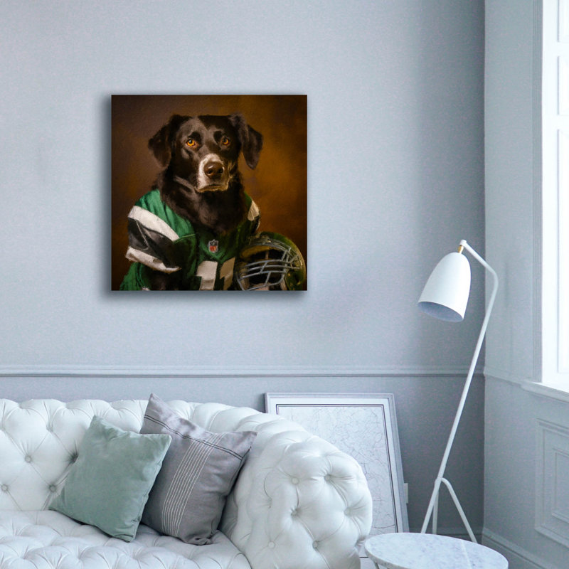 «Football 3» par Sean Parnell, art mural sur toile, 37 po x 37 po, H 37 po x l 37 po