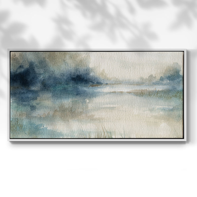 Still Still Waters II - Toile tendue avec cadre encadré - Prêt à accrocher, H 25 po x l 49 po, Noir, noir, noir, noir