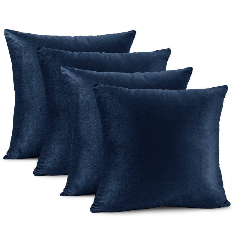 Velvet Reversible Pillow Cover, Navy Blue, 24"H x 24"W