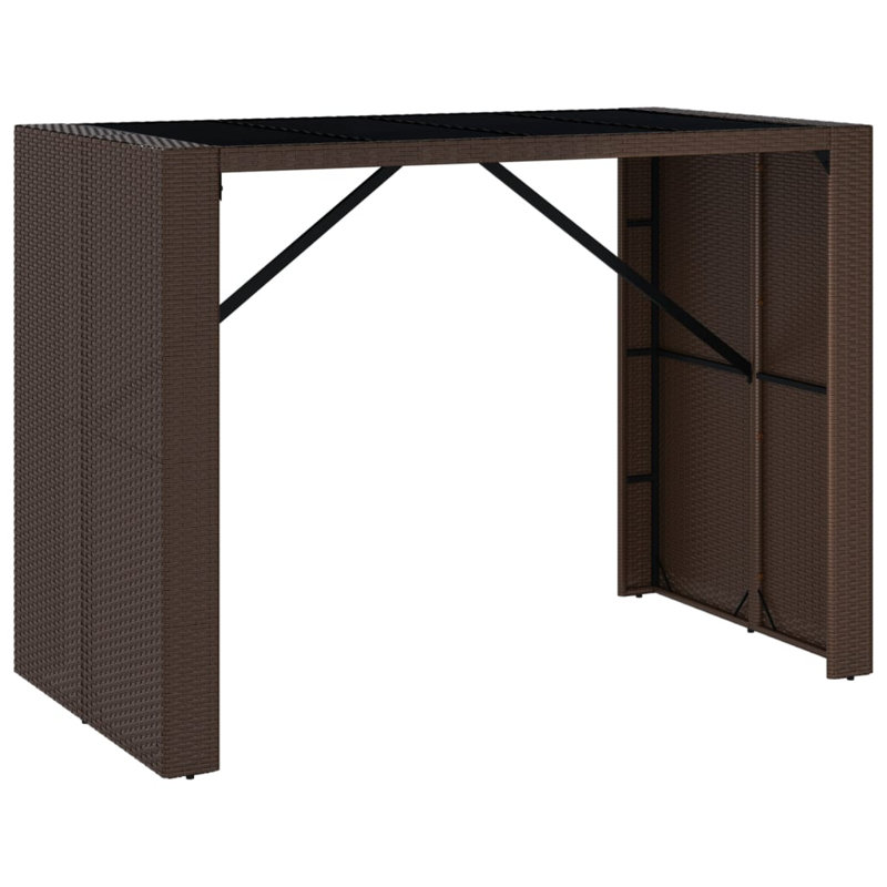 Table de bar d'extérieur rectangulaire de L 57,1 po x l 31,5 po Datavian, Brun