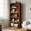 Bibliothèque à 2 niveaux 30 ", étagère de rangement pour bureau à domicile avec tablette réglable-495982569-495982570