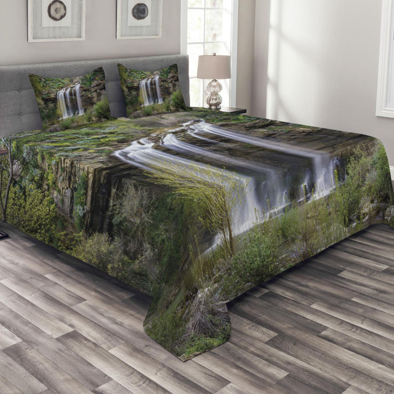 Nature Rustic Polyester Coverlet, Queen Coverlet + 2 Shams