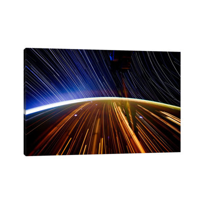 Long Exposure Star From Space II - Wrapped Canvas Print