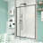 44-48" W 71" H Pivot Swing Shower Door - Matte Black, 6Mm Tempered Glass, Stainless Handle, Magnetic Closure, Leak, Reversible Install Width, Height, 1/4" Steel Universal Fit-124250022