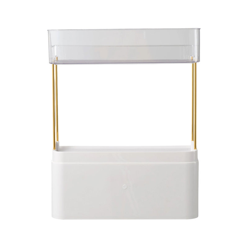 Plastic / Acrylic Makeup Organiser, White/Black