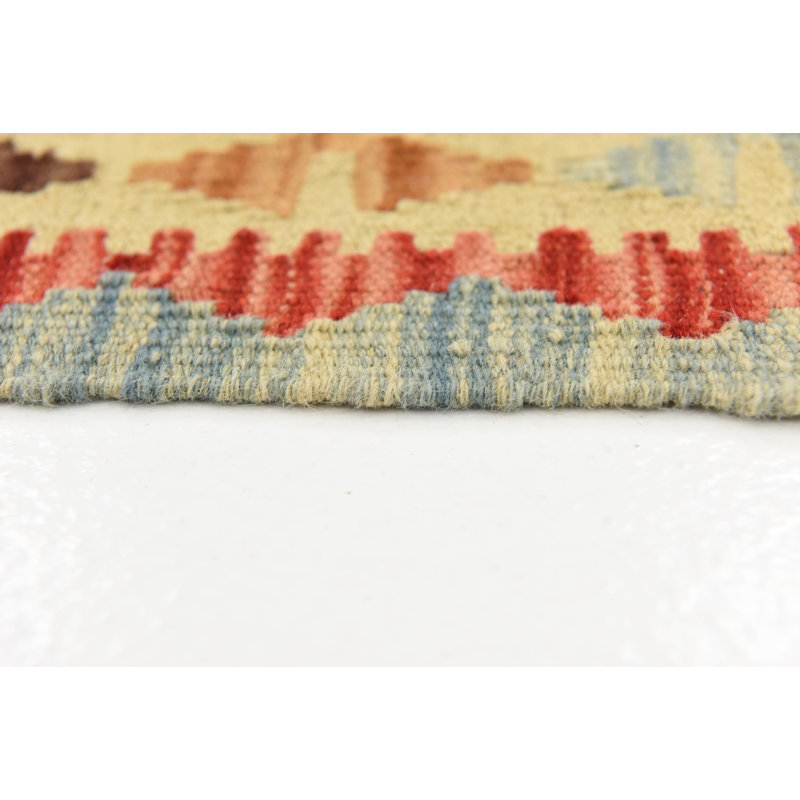 Tapis de zone en laine brun/beige/rouge 4 pi 1 po x 5 pi 10 po one-of-kind à la main noué la Doorfield