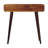 Solid Wood Chestnut Curved Hallway Table, 2-Drawers, Nordic Legs, Dark Brown