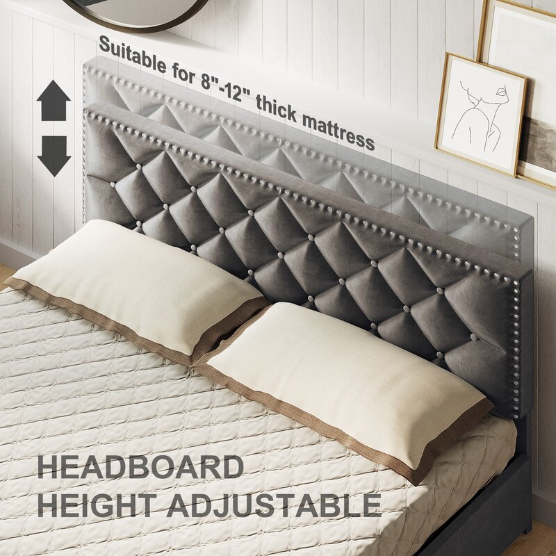 Rosdorf Park Chasidy Upholstered Metal Platform Storage Bed & Reviews ...