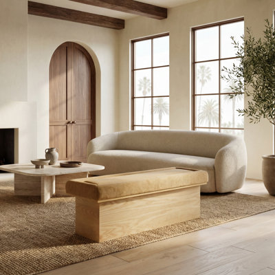 Banc en chenille et bois Trudy