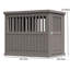 Chenil pour chien en résine légère, barrière verrouillable, visualisation et circulation d'air optimales, cage et table d'appoint pour animaux de compagnie, installation facile et utilisation robuste-1854511026-1854511029