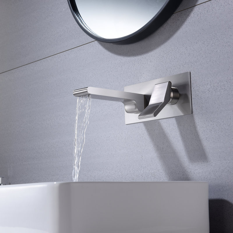 Single-handle Bathroom Faucet with Drain Assembly, Brushed Nickel