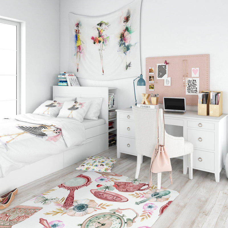Ensemble de housse de couette designart fille holding, Housse de couette très grand + 2 taies décoratives