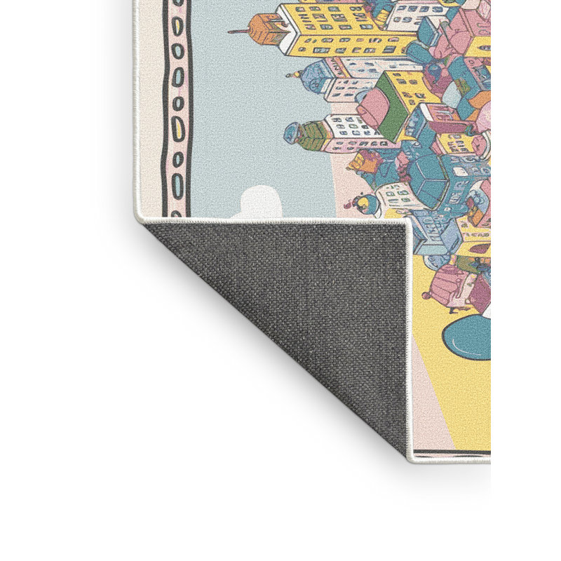 Harriet Bee City Scape Rug, Rectangle 2' x 3'