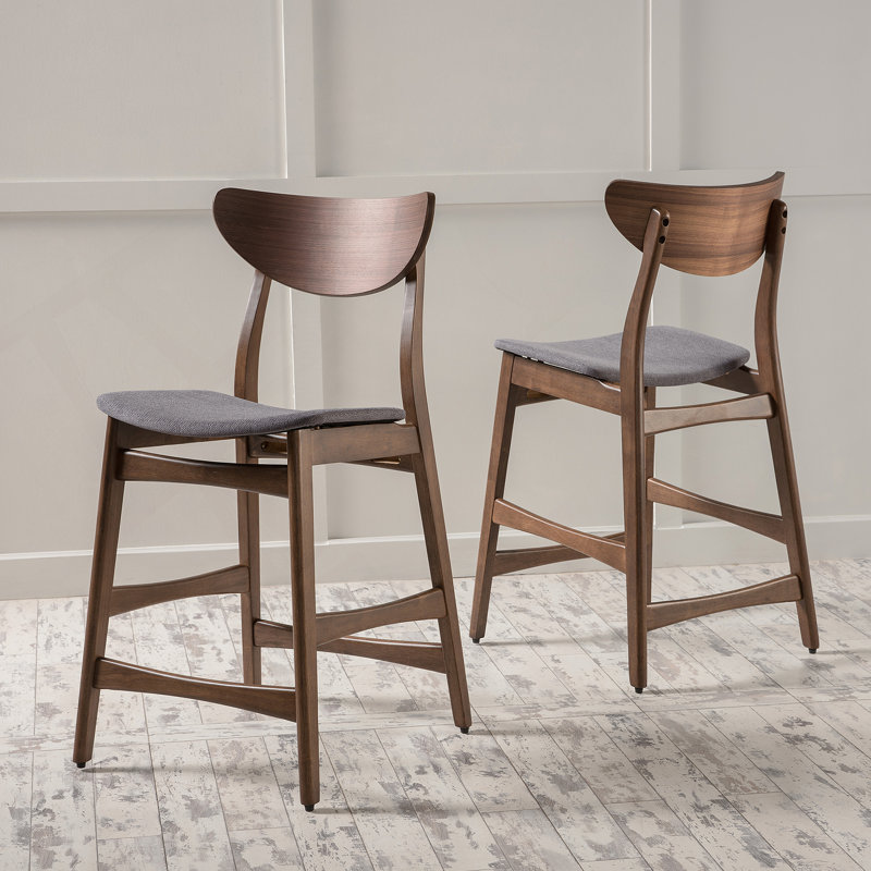 Chaise à hauteur de comptoir, Dark Gray Seat/ Walnut Frame