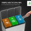 Stainless 3 x 20L Triple Kitchen Bin Pedal Bin for Recycling and Waste