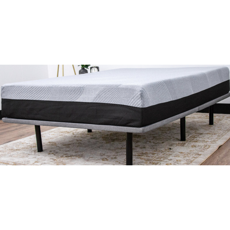 Base plateforme tapissier X Series - noir et gris, charnières pliables, 6 pieds réglables, fondation de charge de 1000 lb + acier robuste, capacité de poids