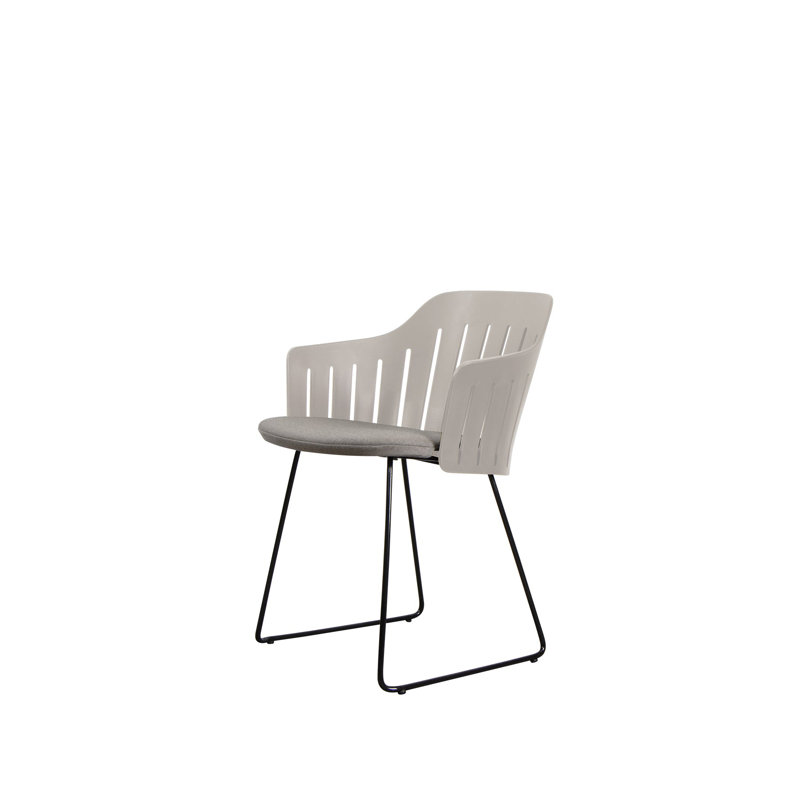 Outdoor Dining Armchair, Taupe/Black/Taupe