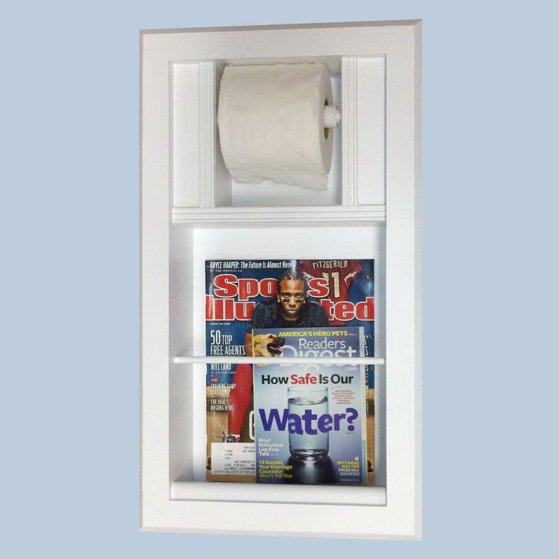 Merdian Solid Wood Magazine Rack, White