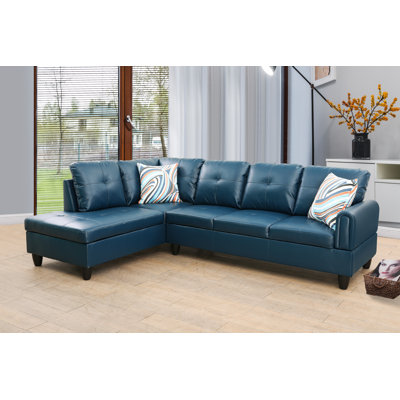 Symonds Faux Leather L-Shaped Sectional Left Hand Facing