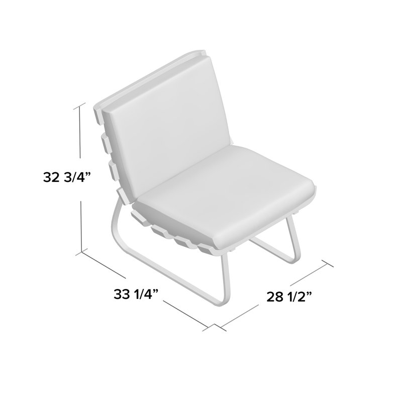 Dimitri Outdoor Armless Lounge Chair, Stone Gray