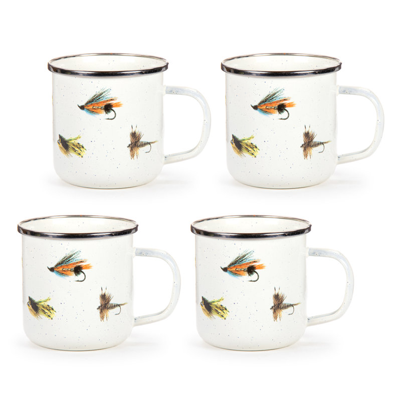 Set of 4 Fishing Fly Grande Mugs, 12