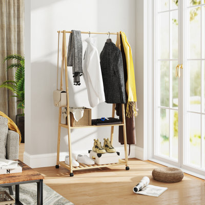 Solangie 84.5cm Rolling Clothing Rack
