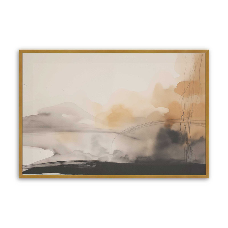 Impression cuivre mélodie rustique, H 13,25 po x l 17,25 po, Cadre doré poli