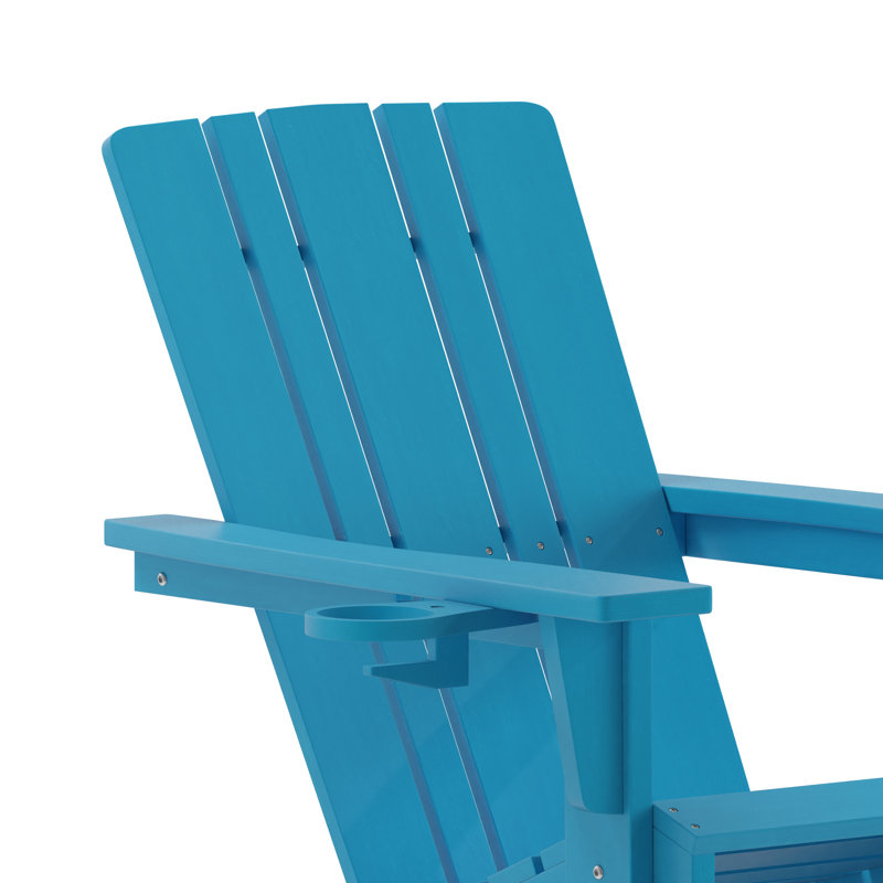 Fauteuil Adirondack berçant toutes saisons avec porte-gobelet pivotant Beauton, Bleu