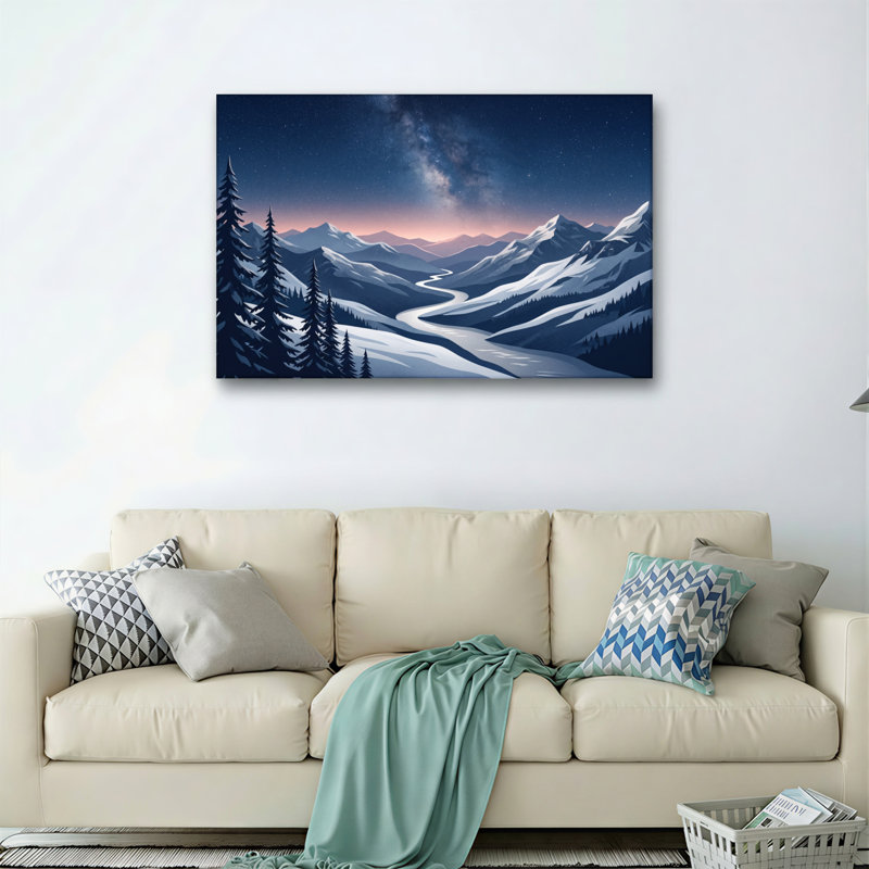 Ensemble de 1 tableau sur toile « Nuit de montagne », 28"H x 40"W, Wrapped Canvas