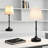 Rechargeable Cordless Table Lamp With Stepless Dimming, Wireless Touch Control Desk Light, Fabric Shade For Bedside, Nightstand, And Living Room