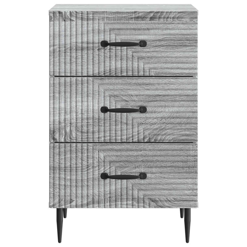 43cm W Manufactured Wood Bedside Table, Grey Sonoma