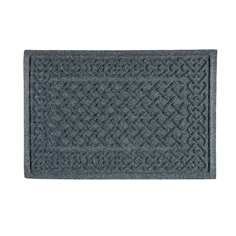Llovera All-Weather Geometric Non-Slip Doormat, Bluestone