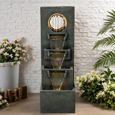 Handcrafted Floor Fountain with Lights
