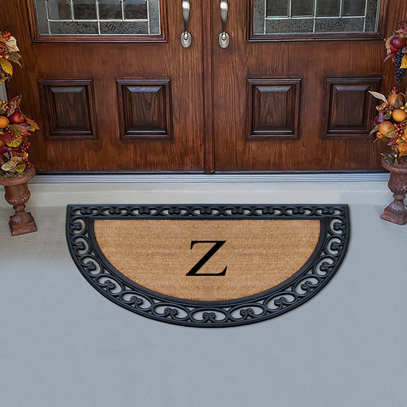 Vanslyke Non-Slip Doormat for Outdoor Entrance Front Door Mat 48" x 30" Semicircular, Z