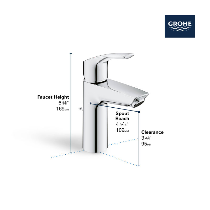 Eurosmart® Single Hole Bathroom Faucet, Brushed Nickel
