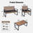 4-Piece Patio Furniture Set Outdoor Balcony Porch Garden Backyard Lawn Furniture Acacia Wood Table Top, Morden Black And Light Brown-1507095939-1507095936