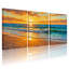 Nautique et plage coucher de soleil océan vagues plage ciel nuages sable clair ensemble de 3 impressions d'art sur toile-680162260