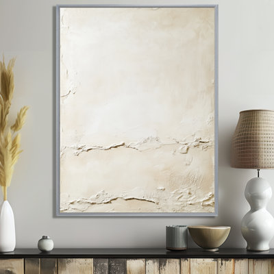 Soft Plaster Paint Layers III - Beige Minimalist Framed Wall Art