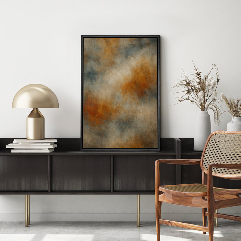 «Rustic Earth Tones Soft Warm Neutral Abstract Décor», reproduction d'art sur toile encadrée, H 36 po x l 24 po x P 1,5 po