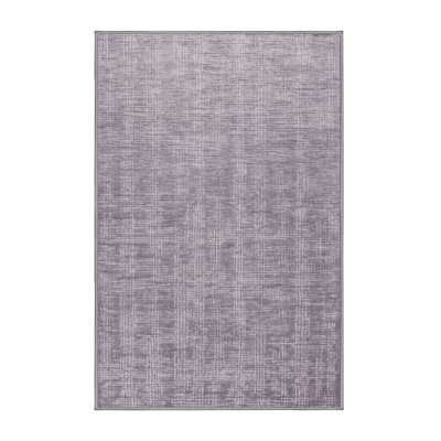 Machine Washable Abstract Pink Area Rug