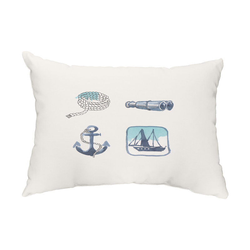  Housse et insert de coussin rectangulaire d'extérieur Sea Tools, Blanc